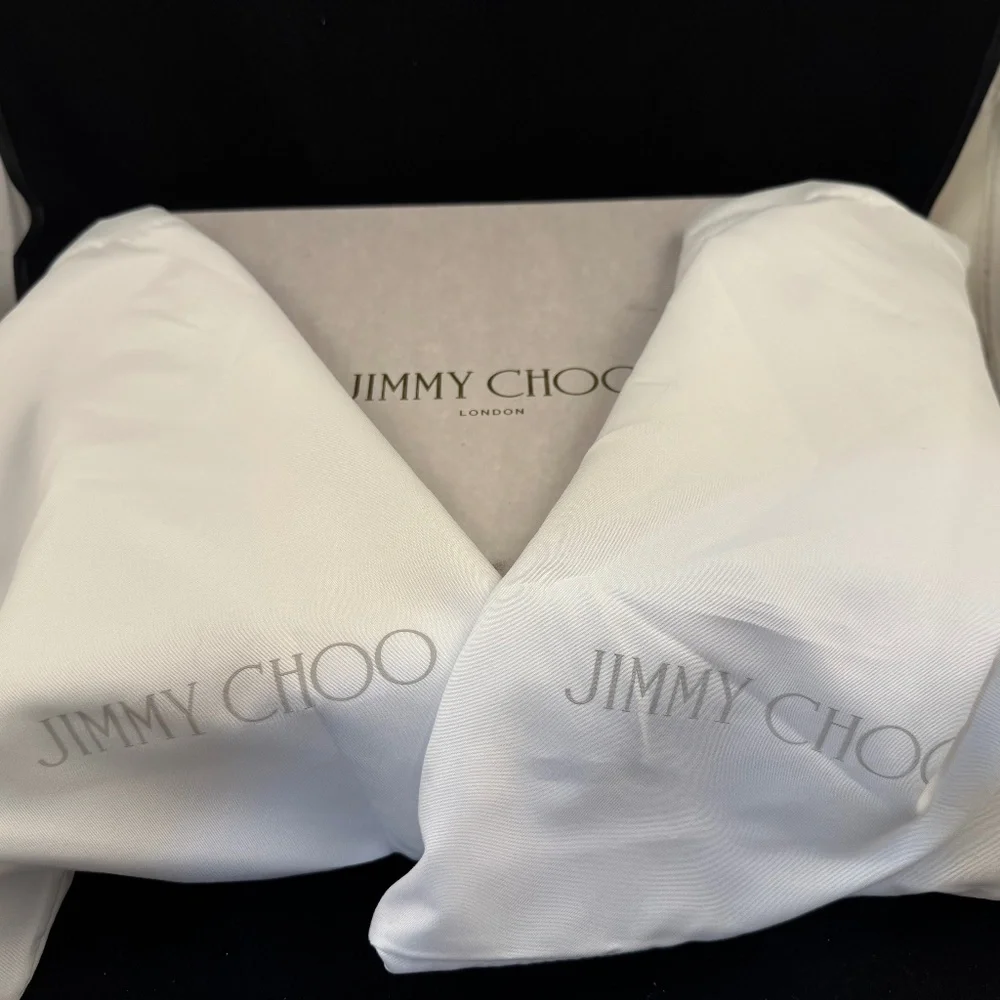 New In Box Jimmy Choo Heloise 80 White Suede Platform Sandals Size 39 - Picture 9 of 10